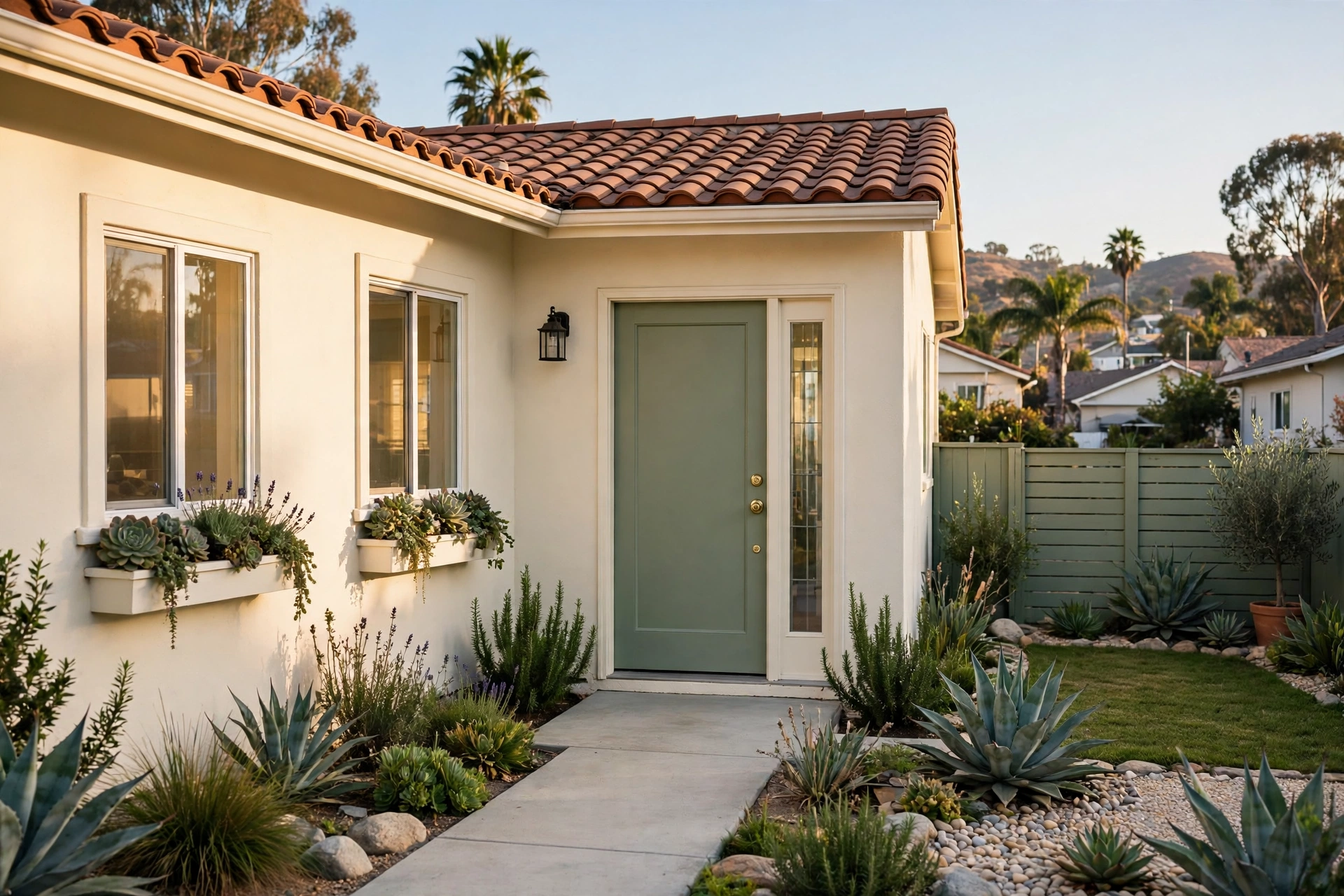 Freshly painted California house exterior